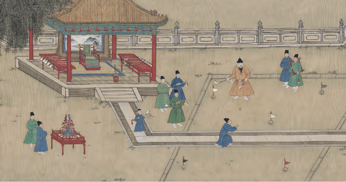 明代宣宗行乐图(局部)故宫博物院藏