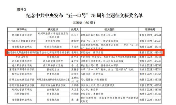 驻马店幼儿师范高等专科学校1